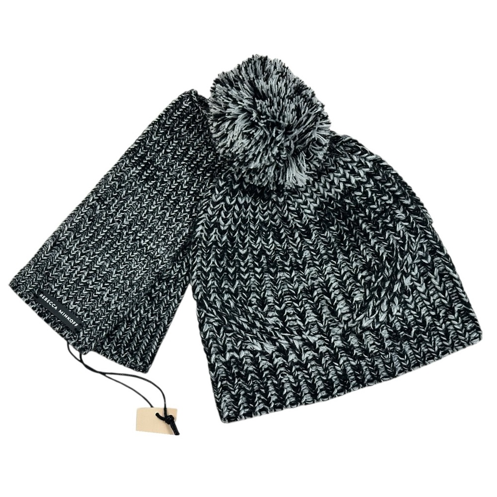 Rebecca Minkoff Marled Knit Beanie & Hand Warmers Set NWT - Picture 4 of 7